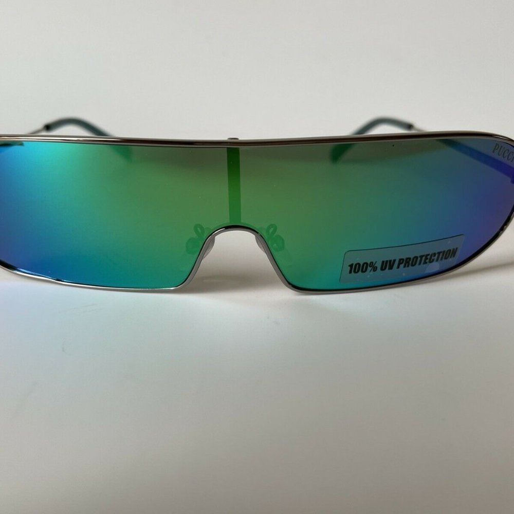 Emilio Pucci Unisex Shield Slim Metal Sunglasses Made In Italy